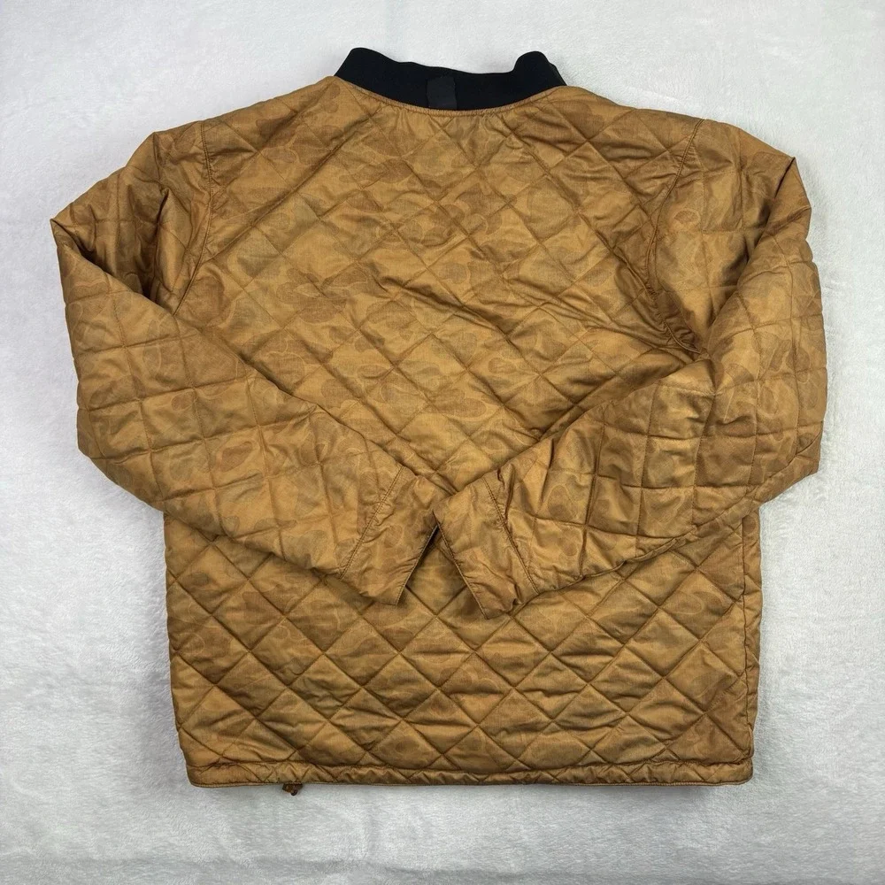 North Face Jester Reversible Quilted Brown Black Long Sleeve Full Zip Jacket LG